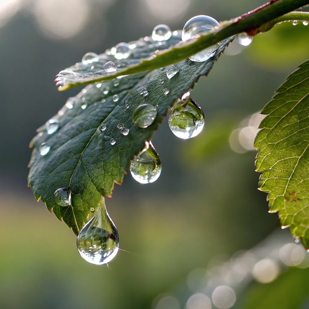 Clear water droplets